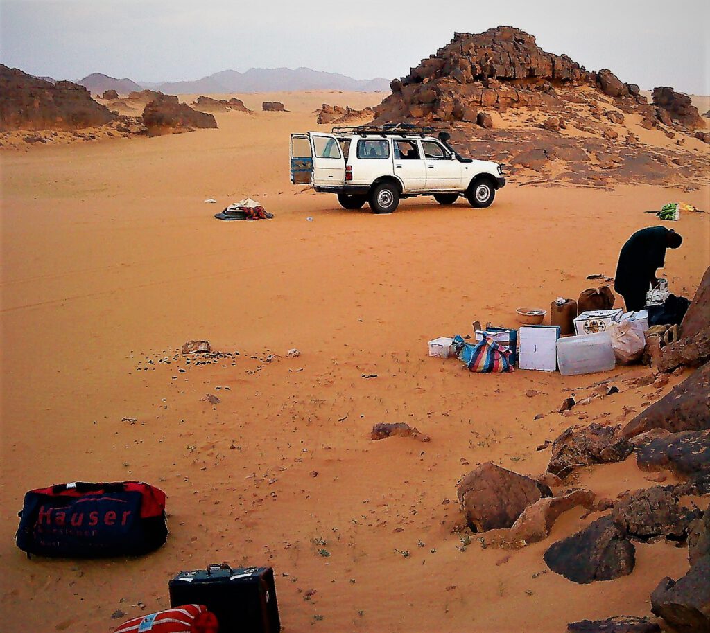 Übernachtungslager in der Sahara
